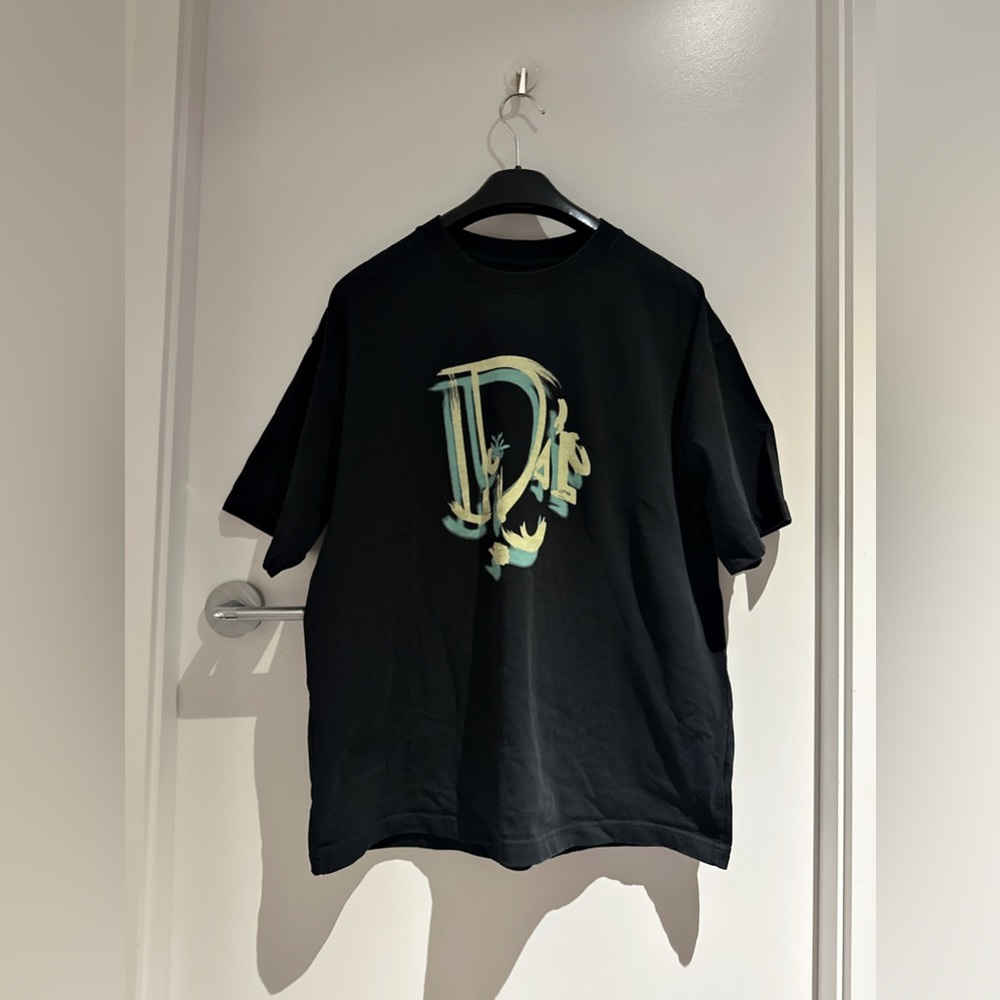 Black Graphic T-Shirt with Colorful Design